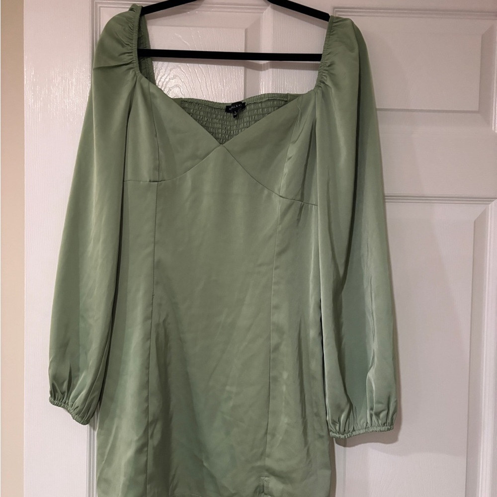 Kendall & Kylie Olive Long Sleeve Dress